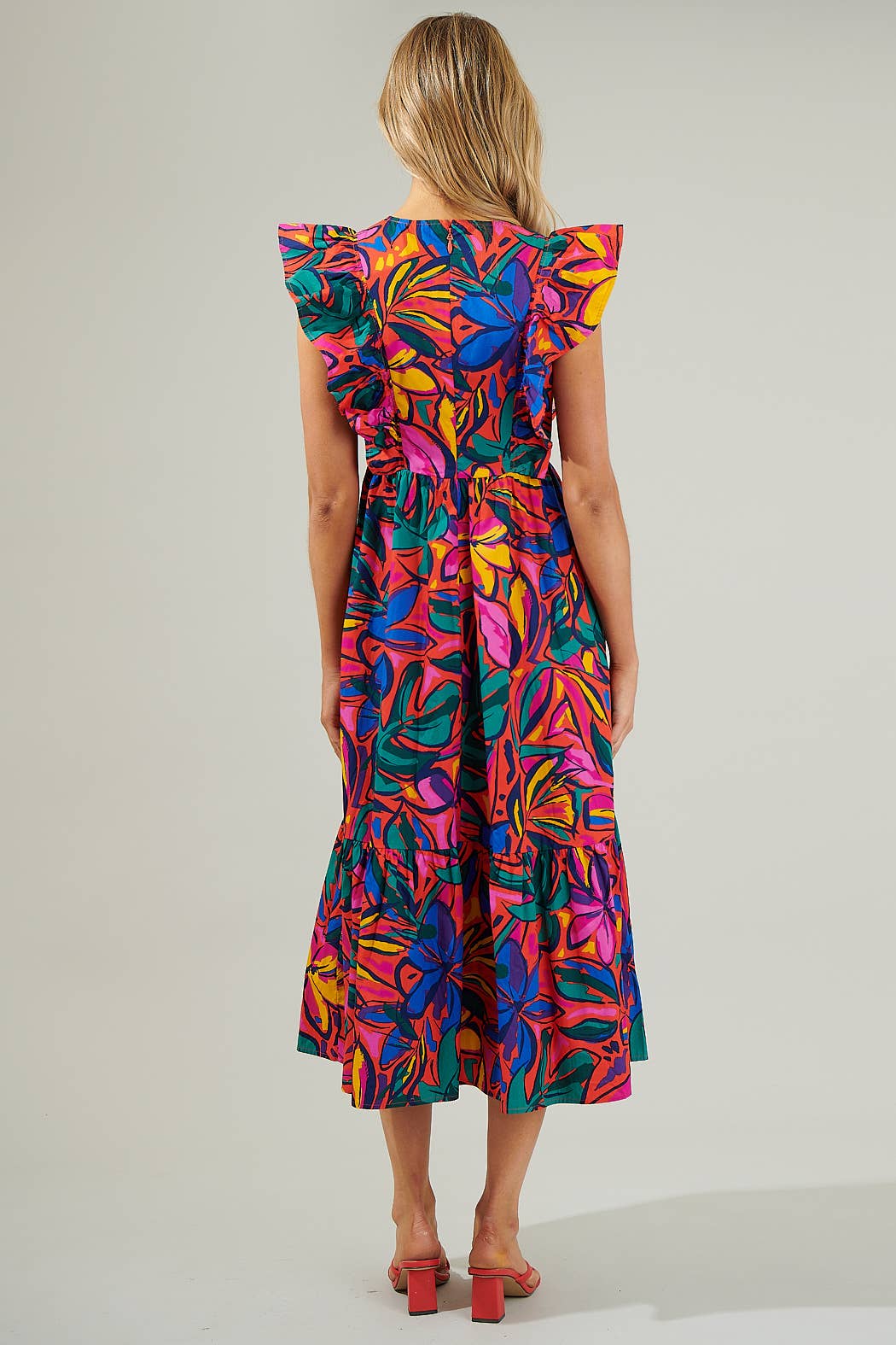 Rainbow Tropics  Midi Dress
