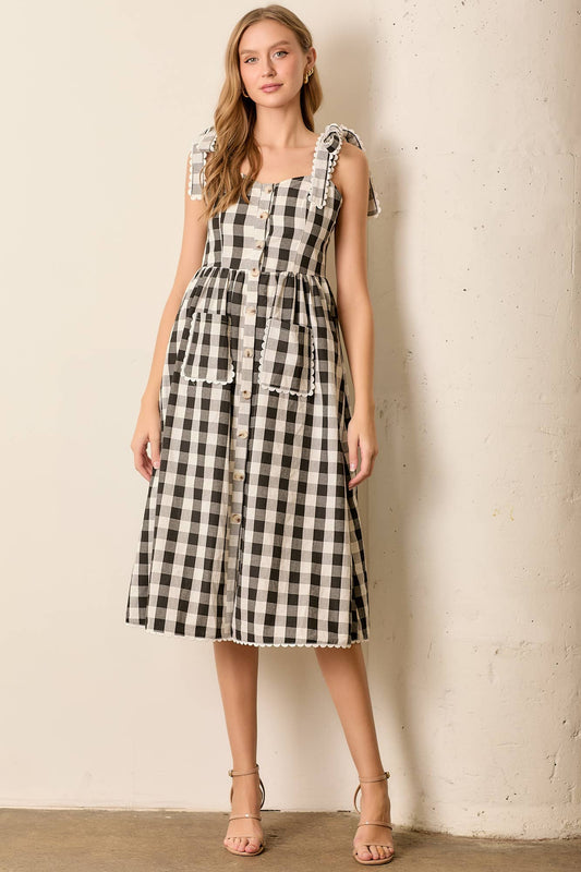 Misty Gingham Dress