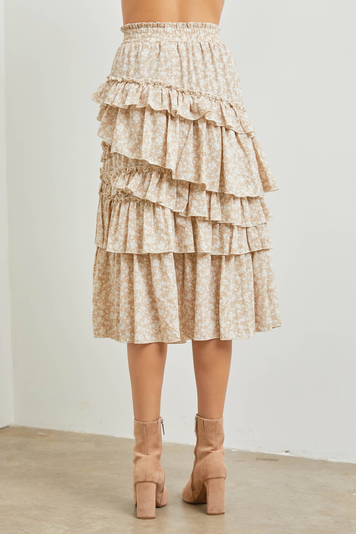 The Floral Tiered Midi Skirt