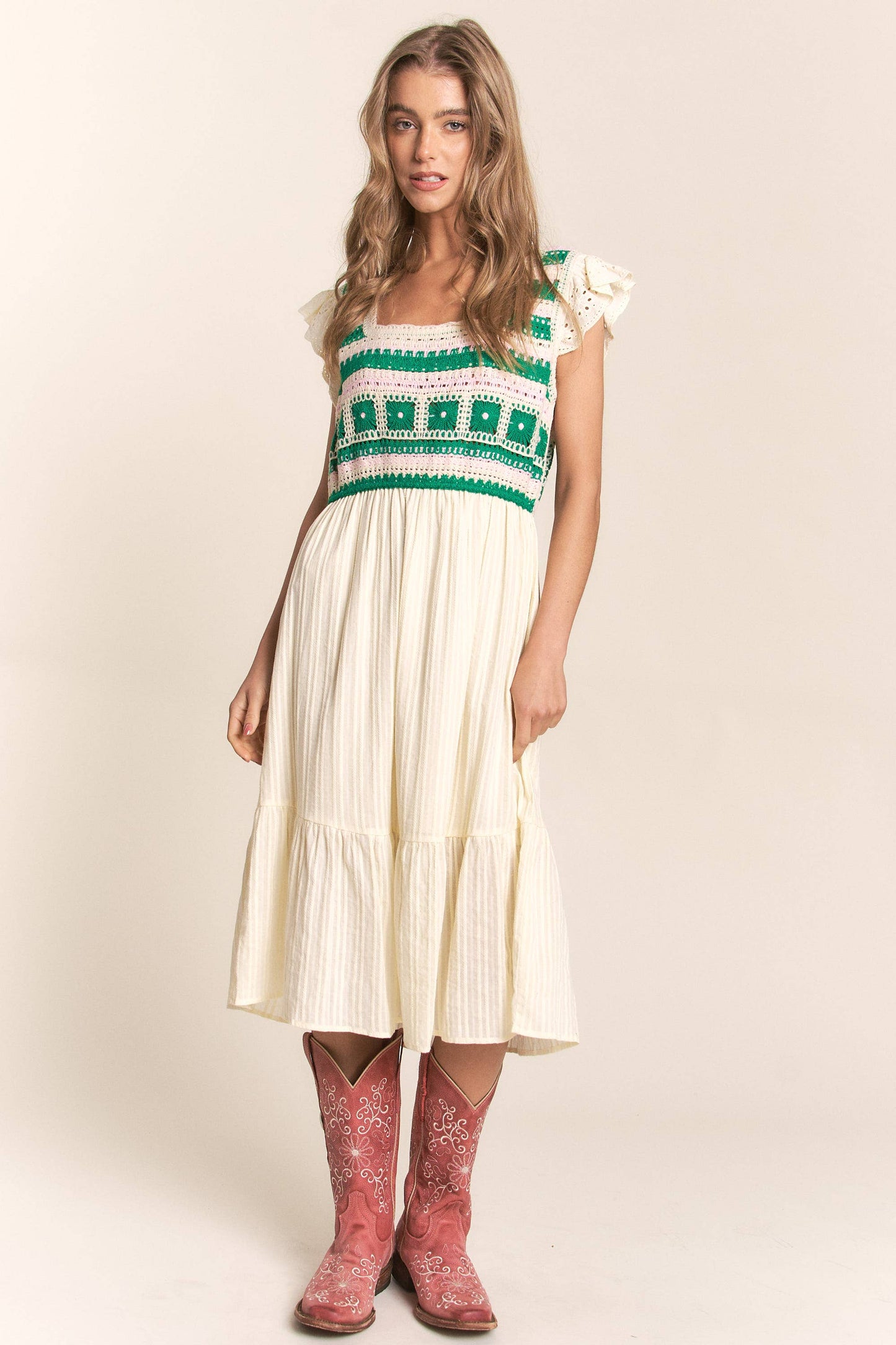 The Mabry Crochet Top Dress
