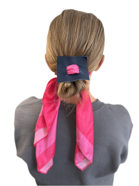 Hair Scarf with Leather Accent