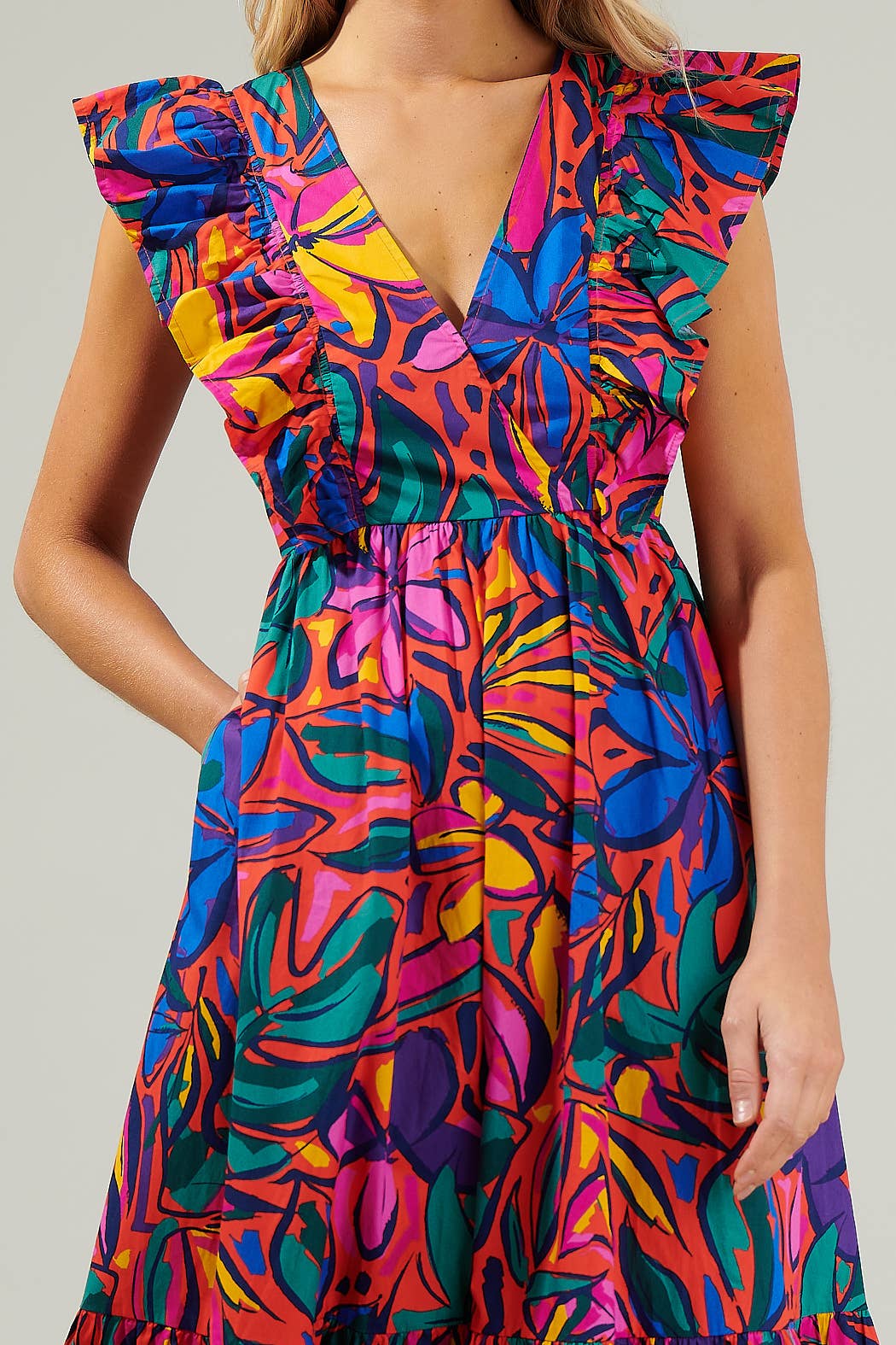 Rainbow Tropics  Midi Dress