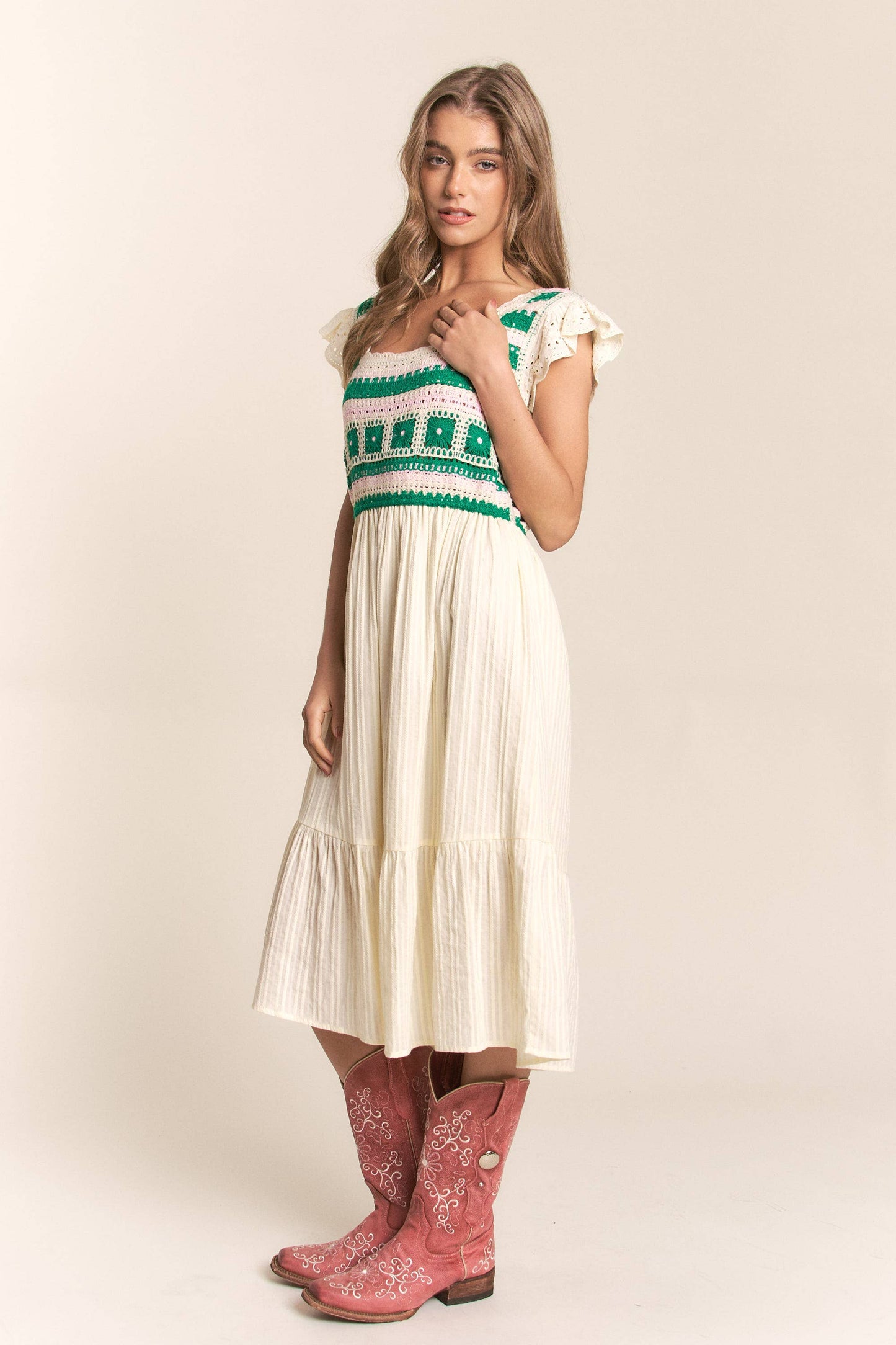 The Mabry Crochet Top Dress