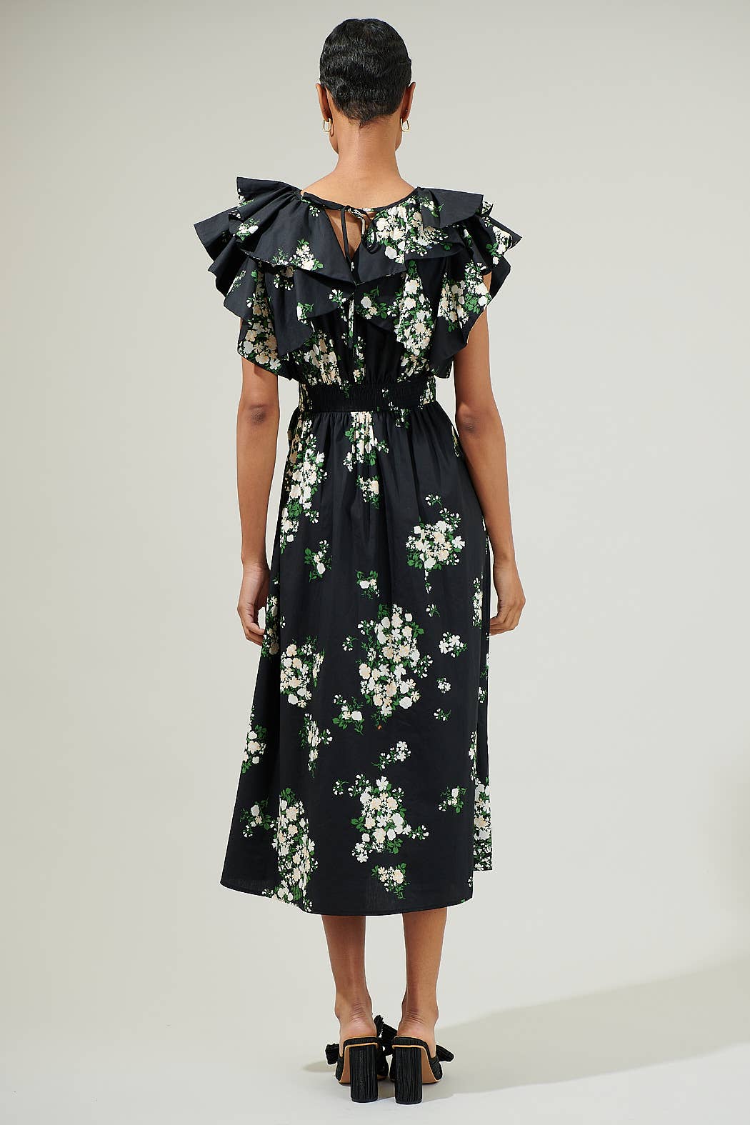 Emerson Floral Tie Back Midi Dress