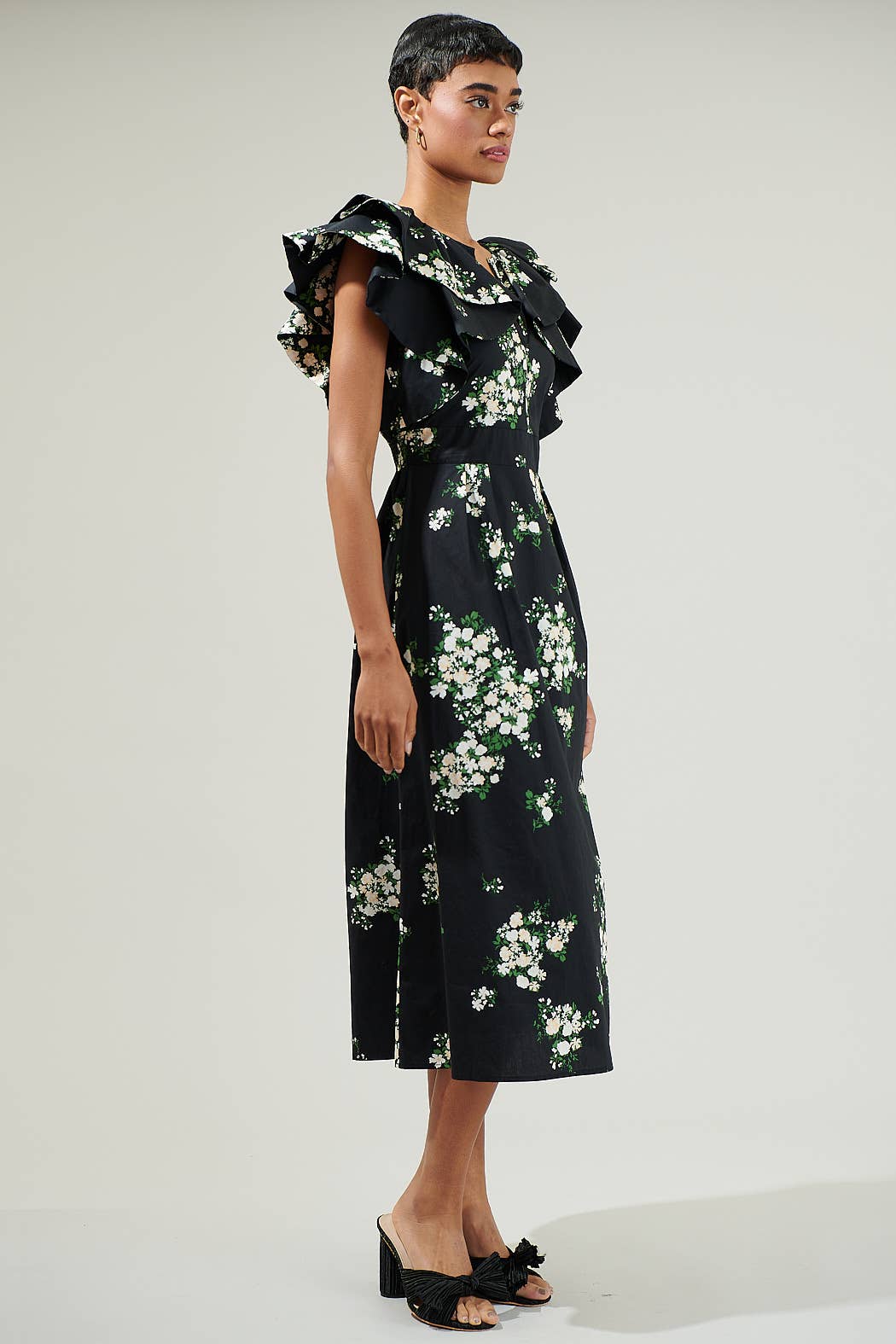 Emerson Floral Tie Back Midi Dress