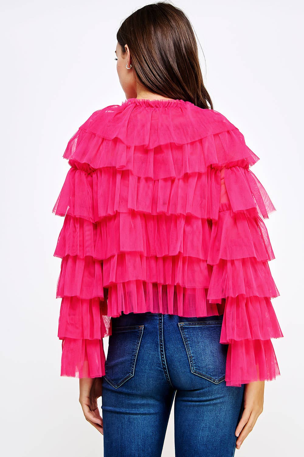 The Marla Ruffle Tulle Cardigan Jacket