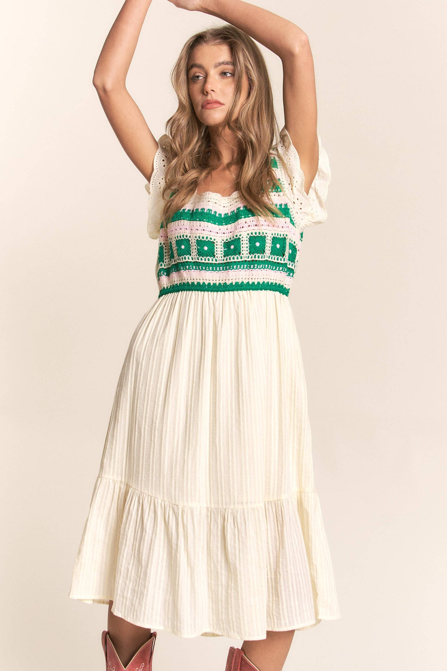 The Mabry Crochet Top Dress